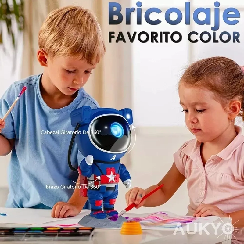 LAMPARA PROYECTOR ASTRONAUTA DE GALAXIA LUZ LED /RGB-PREMIUM - 6