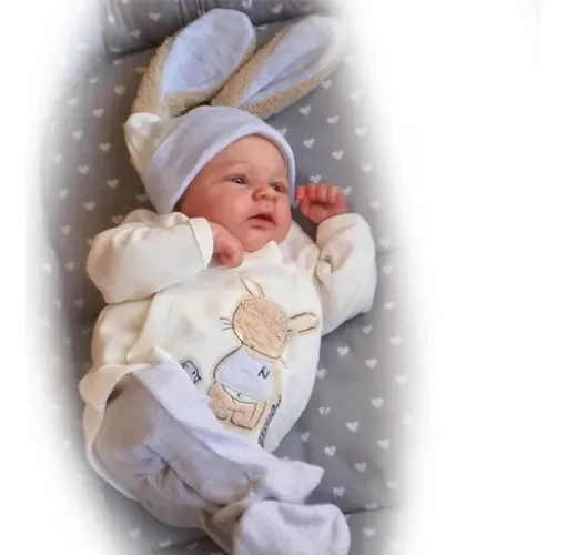 MUÑECO BEBE  REBORN CUERPO DE ALGODON 40CM - 1