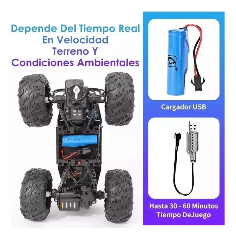 AUTO CARRO A CONTROL REMOTO RECARGABLE CON LED 18KM/H - 3