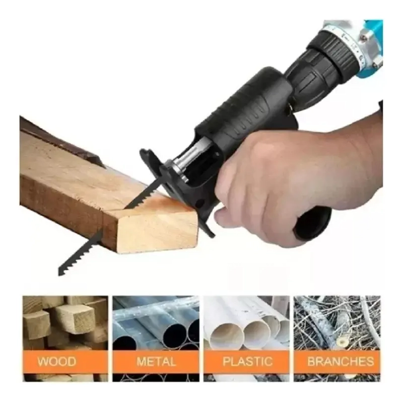 ADAPTADOR TALADRO SIERRA SABLE RECIPROCA CONVERTIDOR CAMBIO - 7