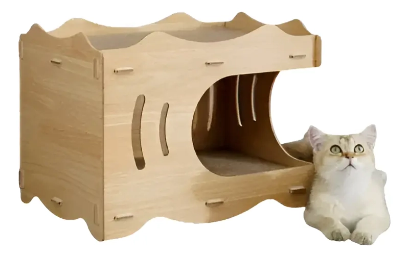 RASCADOR ESTILO CASA CUEVA PARA GATOS XL DOBLE RASCADOR - 1