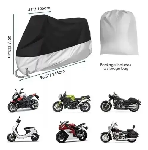 FUNDA LONA CUBRE MOTO IMPERMEABLE ANTI-LLUVIA POLVO - 2