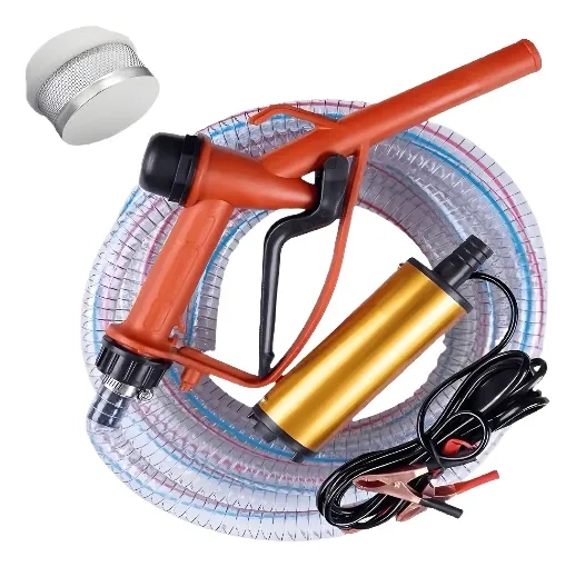 KIT BOMBA TRASVASIJE DE COMBUSTIBLE 12V PISTOLA MANGUERA 3M - 1