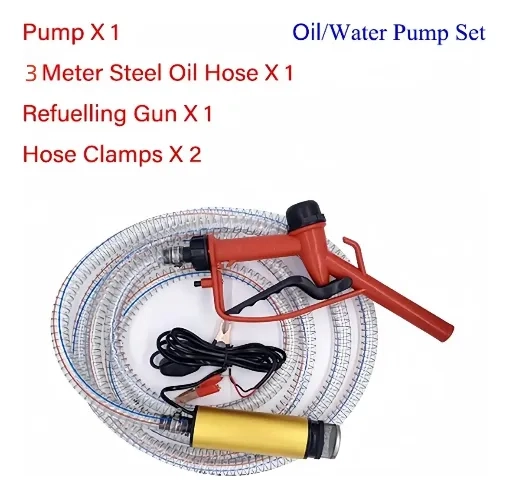 KIT BOMBA TRASVASIJE DE COMBUSTIBLE 12V PISTOLA MANGUERA 3M - 2