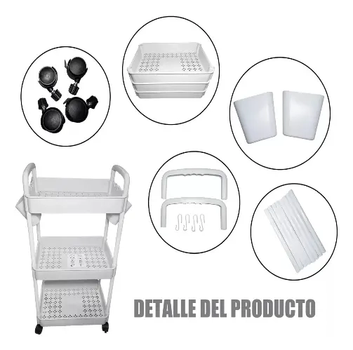 CARRITO ORGANIZADOR CON RUEDAS ASAS MULTIUSO 3 NIVELES - 4