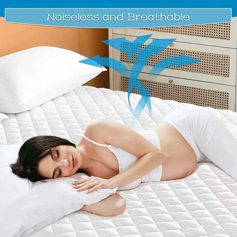 CUBRE COLCHON 2 PLAZAS IMPERMEABLE MAS FUNDAS PARA ALMOHADAS - 6