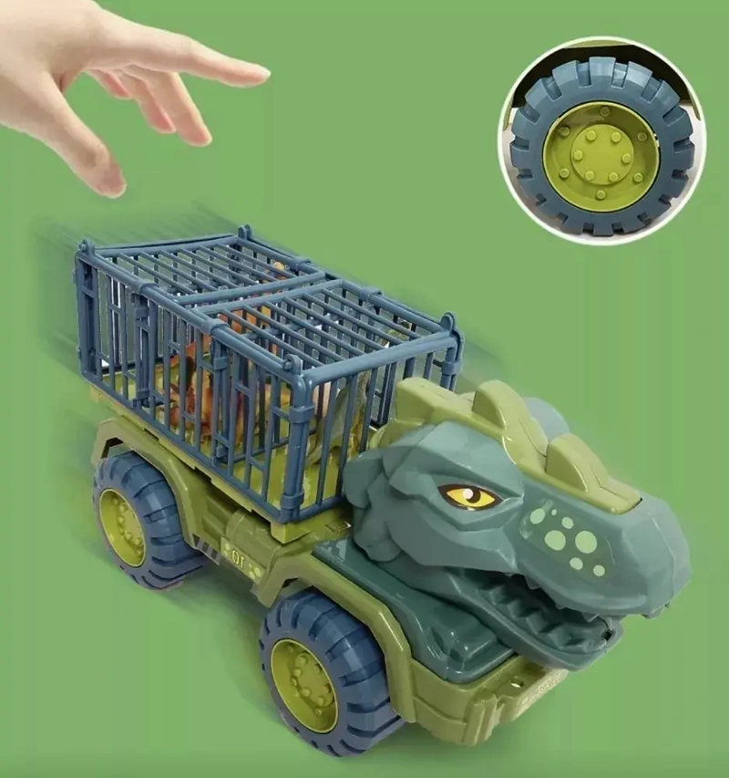 CAMION DINOSAURIO TRANSPORTE 2 DINOSAURIOS 1 HUEVO - 4