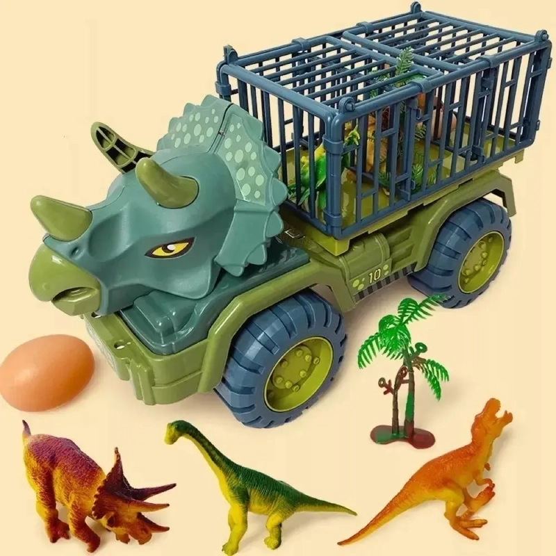 CAMION DINOSAURIO TRANSPORTE 2 DINOSAURIOS 1 HUEVO - 5
