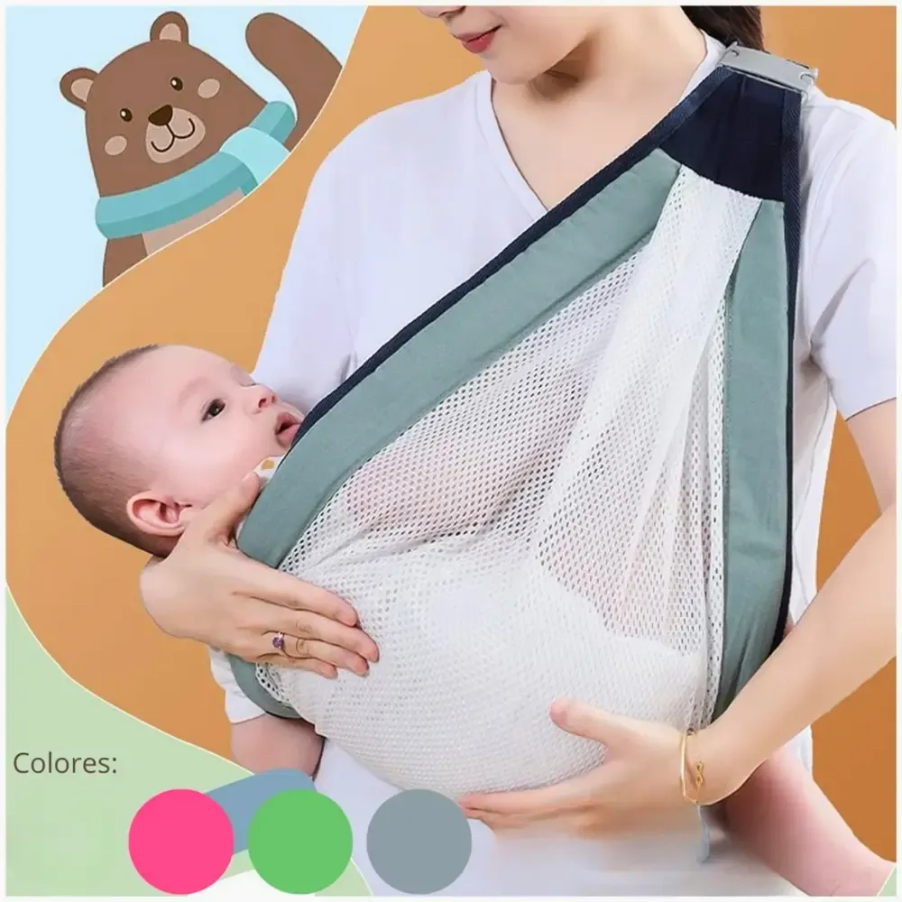 PORTA BEBE  FULAR CANGURO ERGONOMICO FLEX VERDE - 6