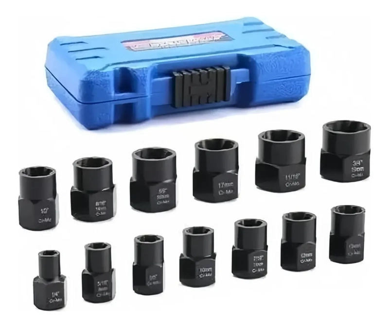 SET DADOS EXTRACTORES PERNOS Y TUERCAS RODADAS 9 A 19MM - 1