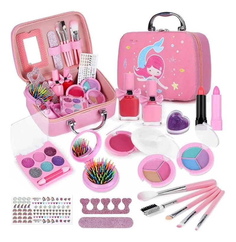 KIT DE MAQUILLAJE PARA NIÑAS JUGUETE COSME TICOS NO TOXICOS - 1