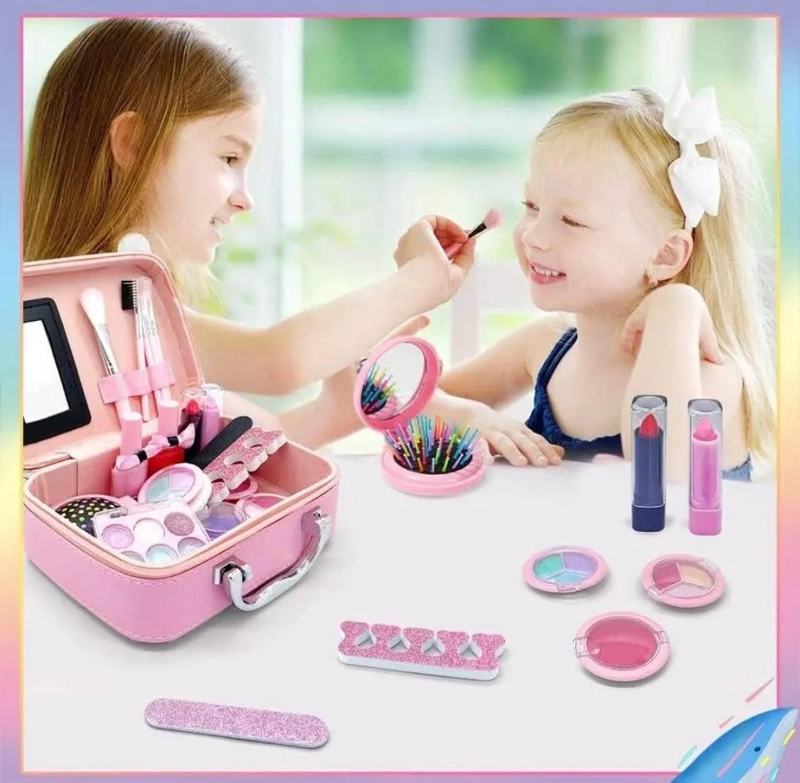 KIT DE MAQUILLAJE PARA NIÑAS JUGUETE COSME TICOS NO TOXICOS - 3
