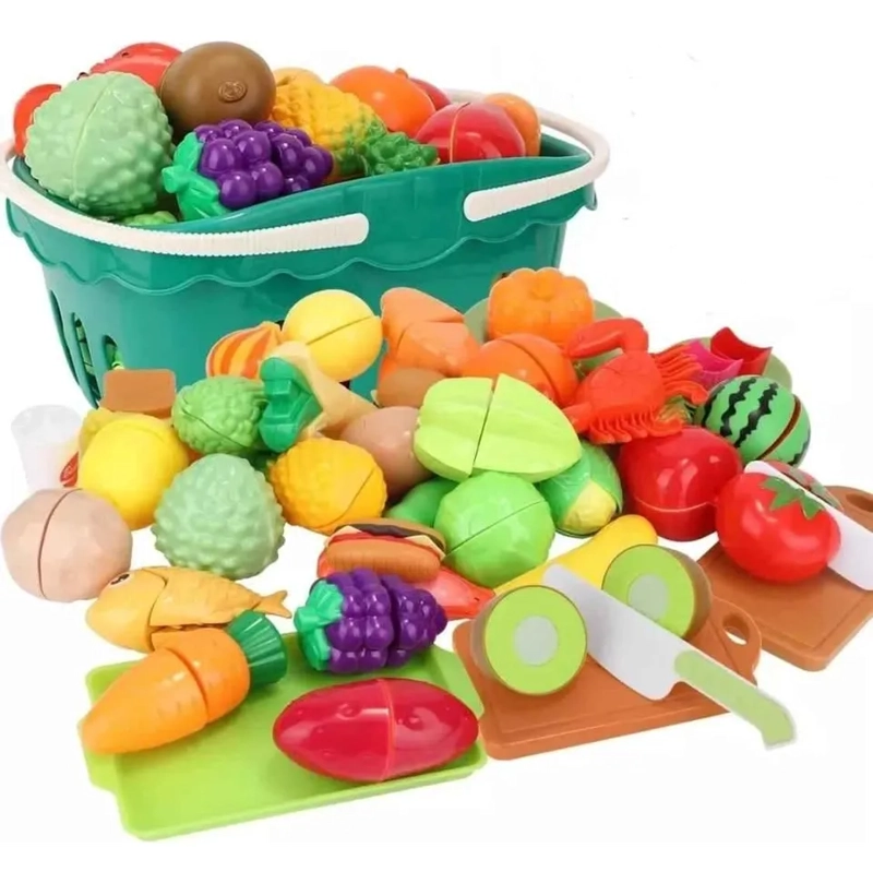 JUGUETE DE CORTE DE COCINA DE FRUTAS Y VERDURAS 51 PIEZAS - 1