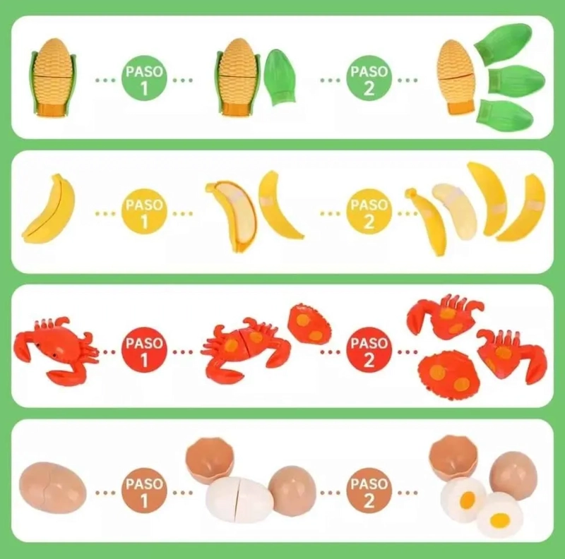 JUGUETE DE CORTE DE COCINA DE FRUTAS Y VERDURAS 51 PIEZAS - 2