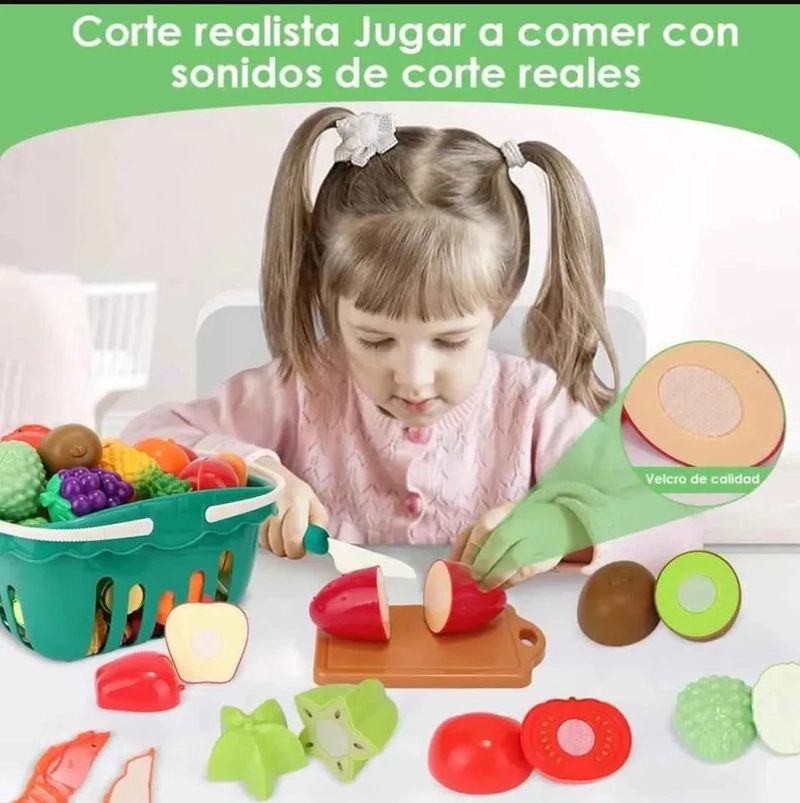 JUGUETE DE CORTE DE COCINA DE FRUTAS Y VERDURAS 51 PIEZAS - 5