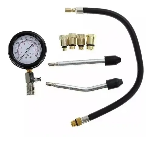 MEDIDOR DE COMPRESION  CILINDROS COMPRESIMETRO PARA MOTO AUTO ROJO - 5