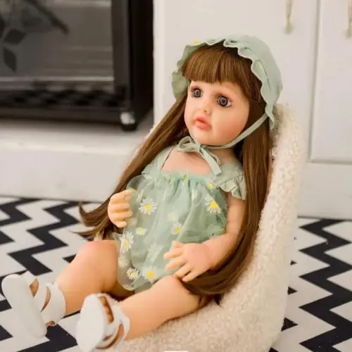 MUÑECA REBORN BEBE REALISTA CUERPO COMPLETO DE SILICONA 55CM - 1