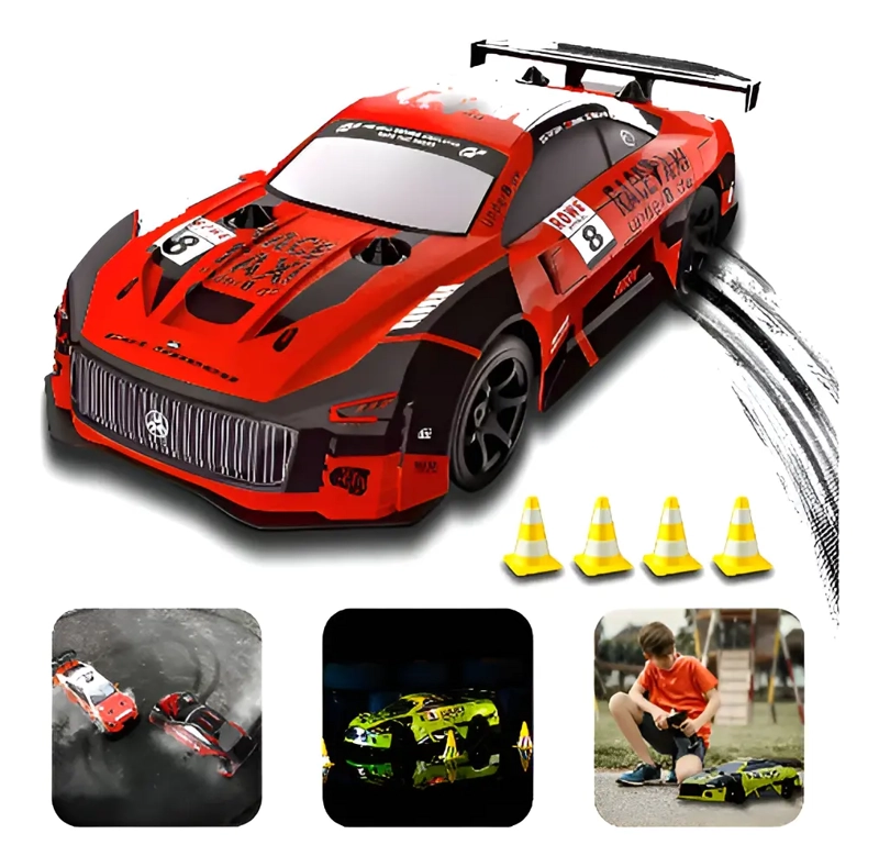 AUTO DRIFT CONTROL REMOTO 4X4 LUCES NEUMATICOS REPUESTOS - 1