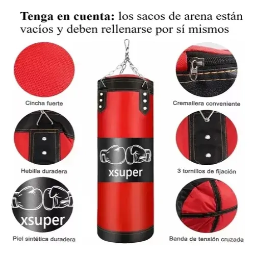 GUANTES DE BOXEO + JUEGO DE EJERCICIOS CON SACOS (VACIO) - 4