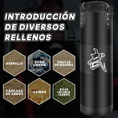 SACO DE BOXEO VACIO PUNCHING BALL BAG BOX + CADENAS - 4