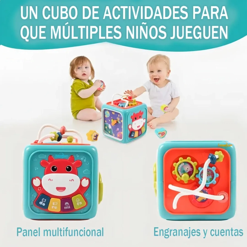 CUBO MULTIACTIVIDADES PARA BEBE S CON LUZ Y SONIDO EDUCATIVO - 4