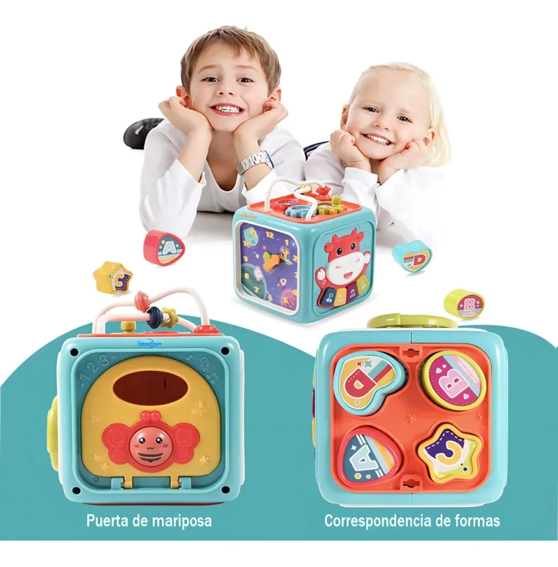 CUBO MULTIACTIVIDADES PARA BEBE S CON LUZ Y SONIDO EDUCATIVO - 5