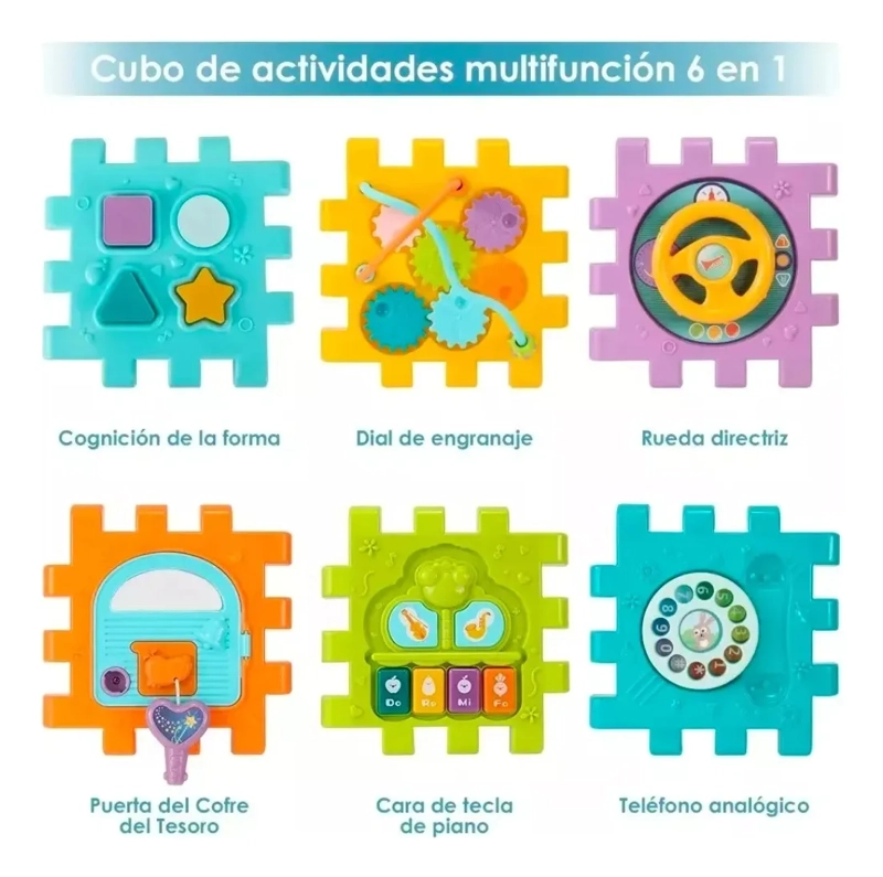 JUGUETE CUBO DIDACTICO EDUCATIVO MUSICAL JUEGO BEBE  INFANTIL - 5