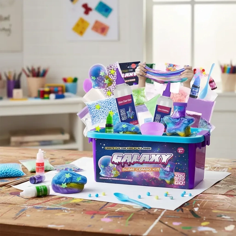 KIT HACER SLIME GALAXY NIÑO CON ADHESIVO Y ACTIVADOR - 1