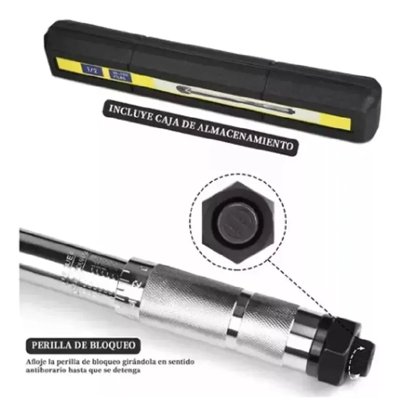 LLAVE DE TORQUE TORQUIMETRO DE MEDIA 10-150 LBS PROFESIONAL - 3