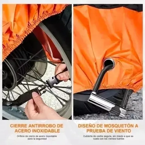 FUNDA IMPERMEABLE 100% PROTECTOR CUBRE MOTOS BICICLETAS XL - 3