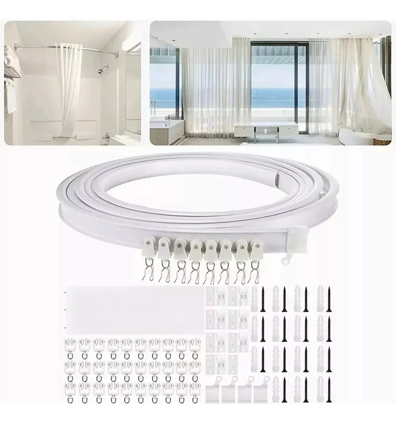 5M RIEL DE CORTINA VENTANAS DE TECHO FLEXIBLE,MONTAJE CURVO - 1