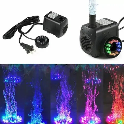 BOMBA DE AGUA SUMERGIBLE 12 LUCES LED PILETA ACUARIO KOI - 1