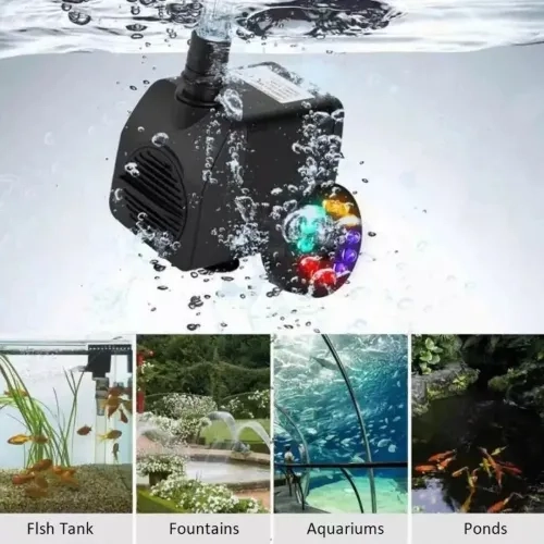 BOMBA DE AGUA SUMERGIBLE 12 LUCES LED PILETA ACUARIO KOI - 4