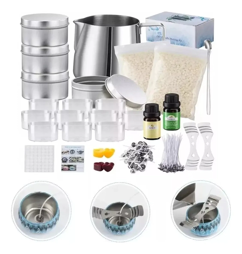 KIT DE FABRICACION DE VELAS PARA PRINCIPIANTES, 153 PIEZAS - 1