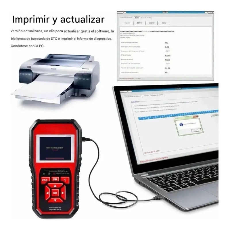 ESCANER AUTOMOTRIZ KONNWEI KW850 OBD2 EOBD MULTI MARCAS - 2