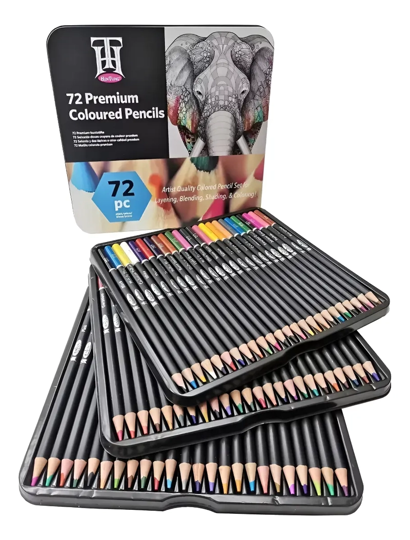 SET 72 LAPICES COLORES ARTE PROFESIONAL A BASE ACEITE DIBUJO - 1