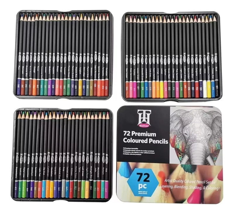 SET 72 LAPICES COLORES ARTE PROFESIONAL A BASE ACEITE DIBUJO - 2