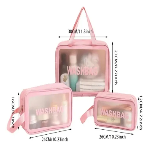 SET 3 ORGANIZADOR BOLSA DE MAQUILLAJE IMPERMEABLE VIAJE - 2