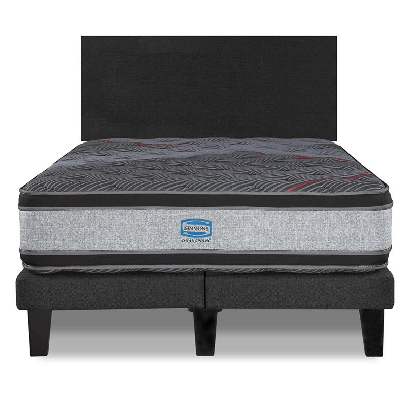 CAMA EUROPEA SIMMONS DUAL SPRING 2 PL BOX RESPALDO PRAGA MARENGO - 1