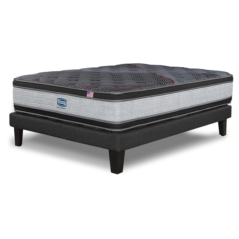 CAMA EUROPEA SIMMONS DUAL SPRING 1,5PL BOX RESPALDO PRAGA ARENA - 2
