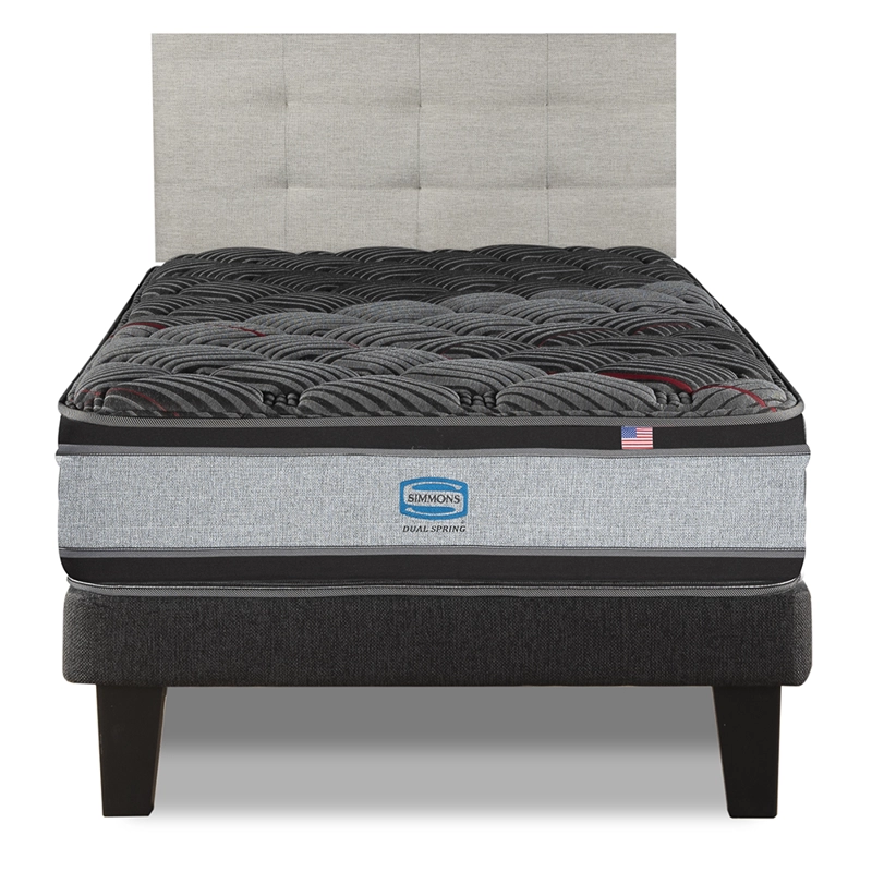 CAMA EUROPEA SIMMONS DUAL SPRING 1,5PL BOX RESPALDO URBAN ARENA - 5