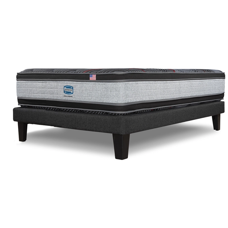 CAMA EUROPEA SIMMONS DUAL SPRING 1,5PL BOX RESPALDO URBAN ARENA - 7