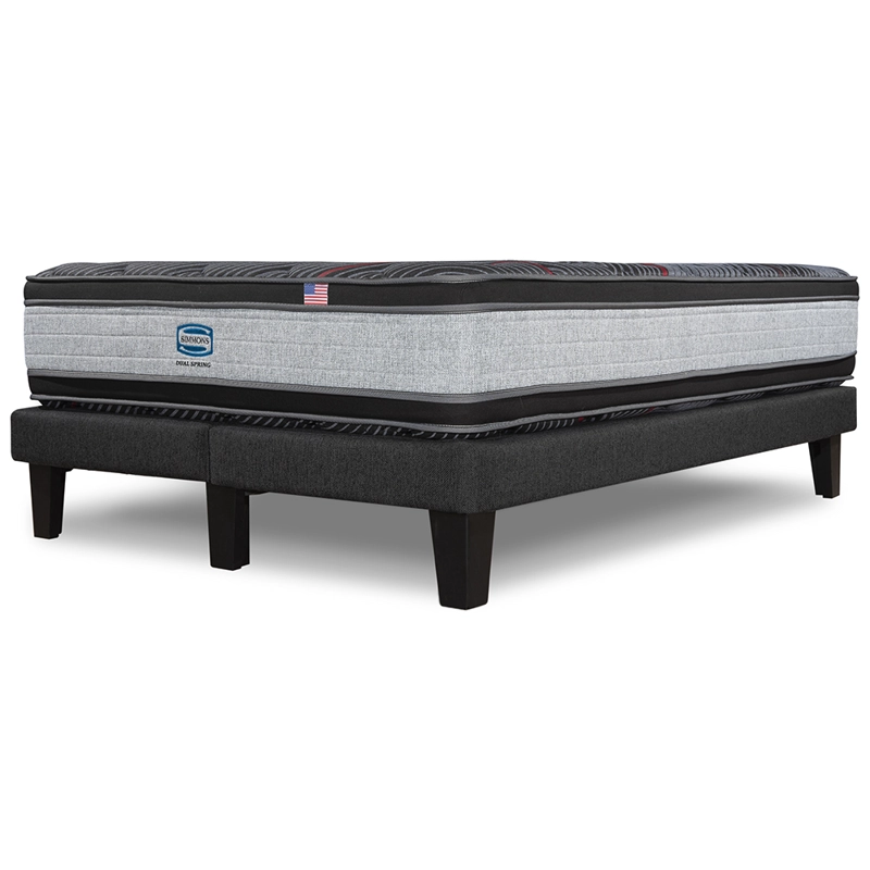 CAMA EUROPEA SIMMONS DUAL SPRING 2 PL BOX RESPALDO URBAN PLATA - 7