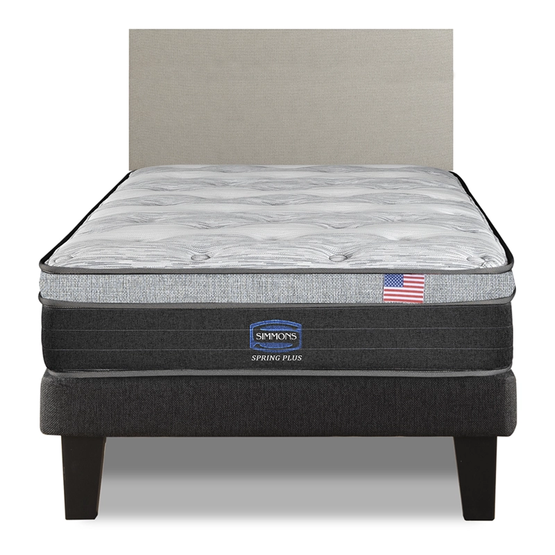 CAMA EUROPEA SIMMONS SPRING PLUS 1,5PL BOX RESPALDO PRAGA ARENA - 1