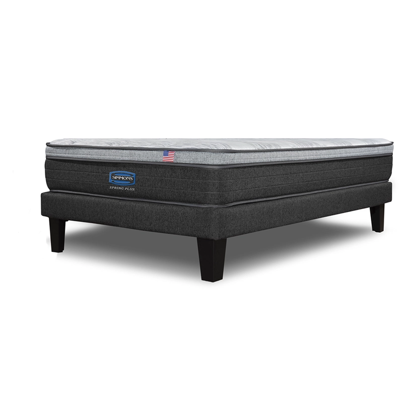 CAMA EUROPEA SIMMONS SPRING PLUS 1,5PL BOX RESPALDO URBAN GRIS - 5