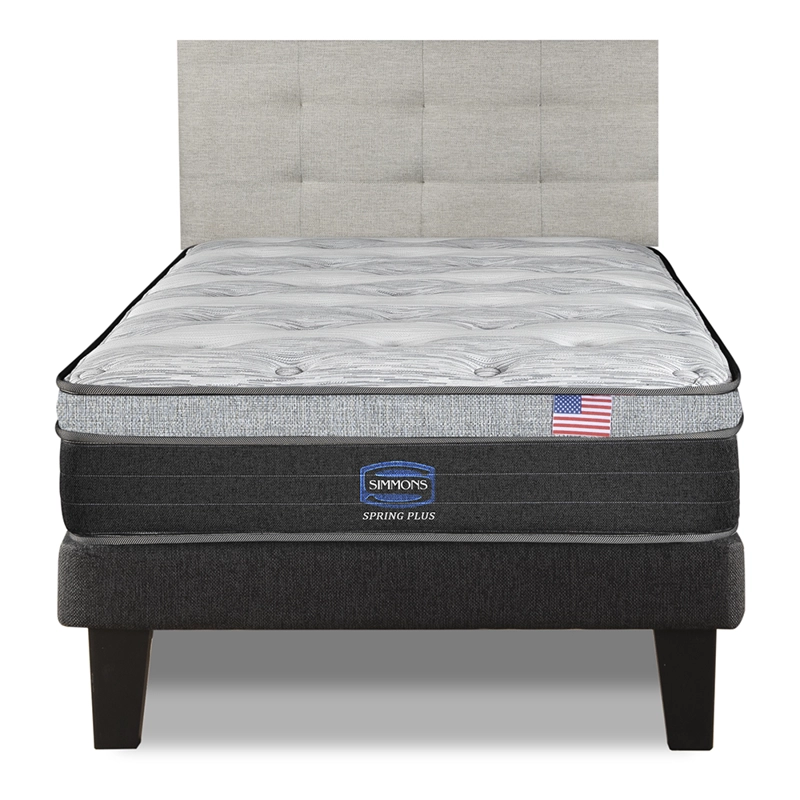 CAMA EUROPEA SIMMONS SPRING PLUS 1,5PL BOX RESPALDO URBAN ARENA - 1
