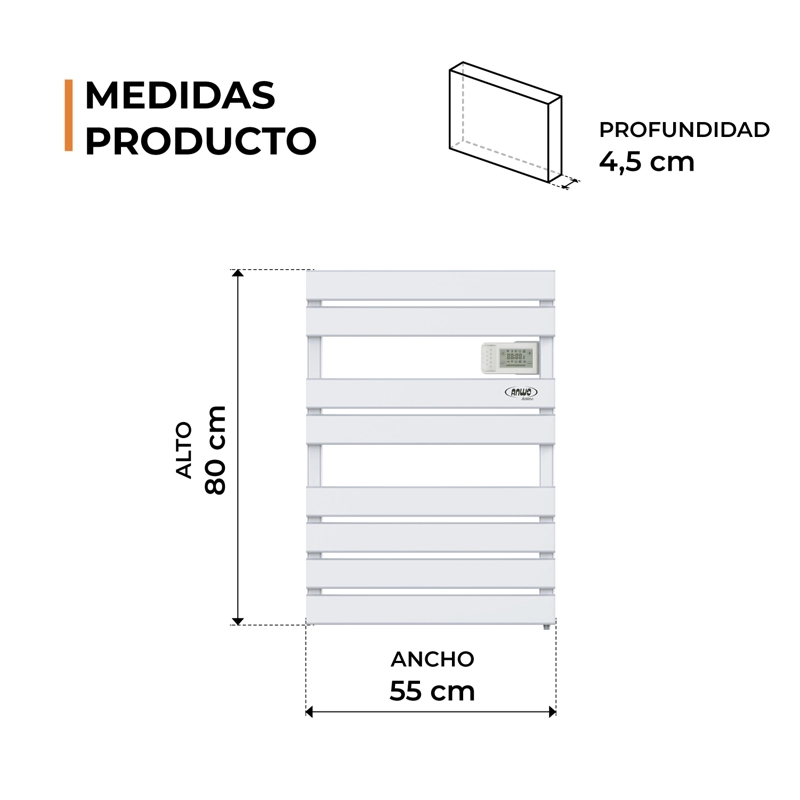 CALEFACTOR RADIADOR SECATOALLA PLANO ANWO 500W CON WIFI FLB.500 - 4