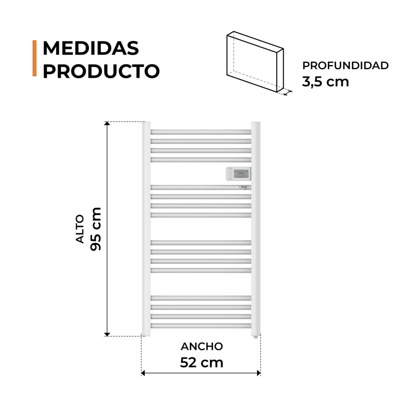 CALEFACTOR RADIADOR SECATOALLA TUBULAR ANWO 500W CON WIFI FL.500 - 4