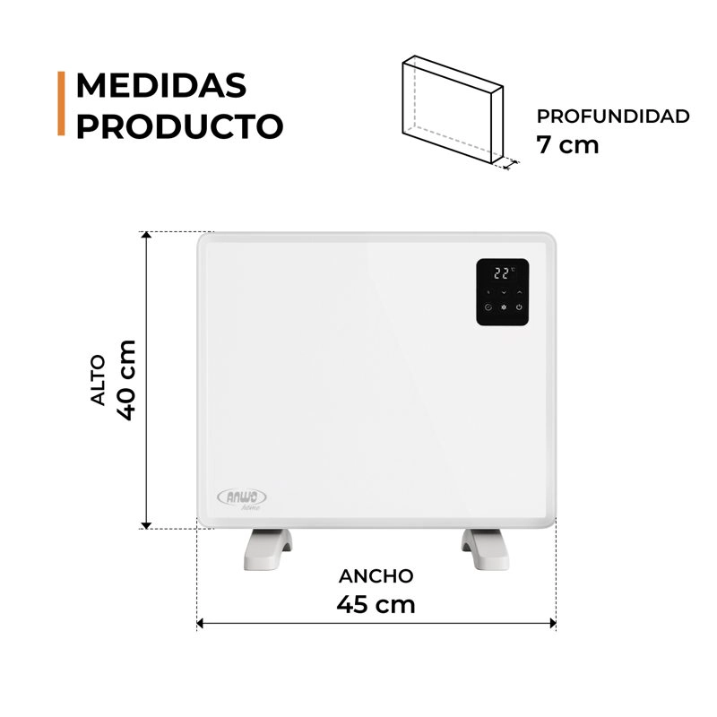 ESTUFA ELE CTRICA ANWO PANEL CONVECTIVO LISO 600W PROGRAMABLE CON WIFI - 5