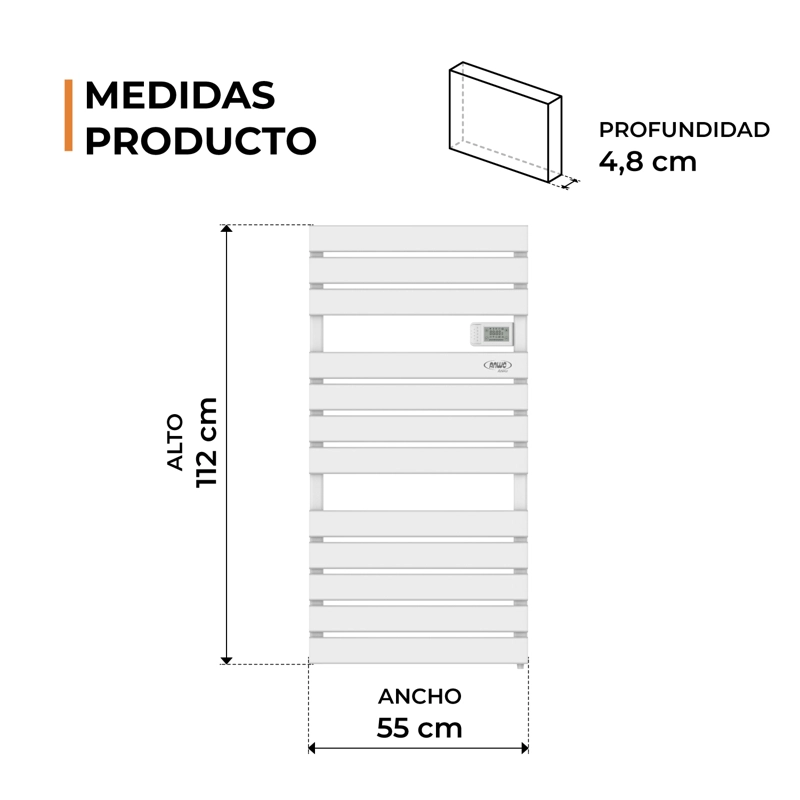 CALEFACTOR RADIADOR SECATOALLA PLANO ANWO 750W CON WIFI FLB.750 - 4